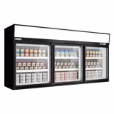 Supermarkt-Wandtiefkühlregal - 2100mm - 346 Liter - mit 3 Türen & 2 Ablagen - Schwarz