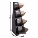 Supporto per buffet PREMIUM - MULTI RACK - Acciaio inox & ABS - Nero/Grigio - Rettangolare - 195x320x530mm, 4x1L - 4 ripiani - compatibile con 11411#6