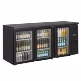 Barkoeledag ECO - Backbar - 2002x513mm - 386l - met 3 glazen draaideuren - Zwart