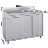 Ormarić sa sudoperom - 1200x600 mm - Sa kantom za otpatke & 1 sudoperom na desnoj strani