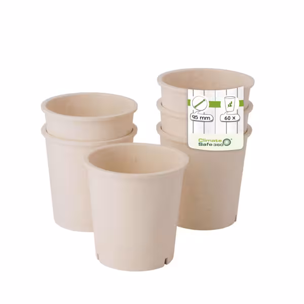 (60 szt.) Kubek wielorazowy - 400ml - Ø 95mm - BPA free, do zmywarki, do mikrofalówki, sztaplowane - Kremowobiały