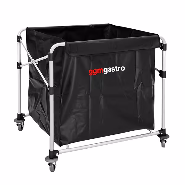 Wasgoedwagen - inklapbaar - 300 liter - Aluminium frame - Zwart