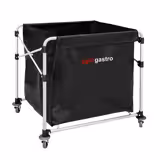 Powder‑Coated Aluminium Laundry Trolley – 300 L Foldable, Black Polyester Bag (Velcro), No Brakes