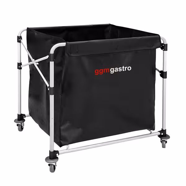 Mosodai kocsi - összecsukható - 300 l - alumínium váz - fekete