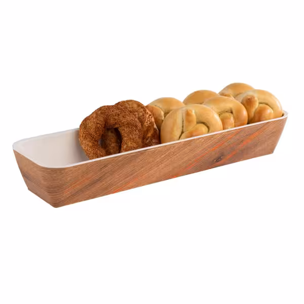 (6 pieces) CRAZY WOOD Melamine GN 2/4 Buffet Bowl – Wood Effect Brown - 80 mm Depth - 4 L