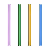 (48 kom) Staklene slamke - ravne - 200 mm - ø 8 mm - mix 4 boje - s 1× nylon četkicom za čišćenje