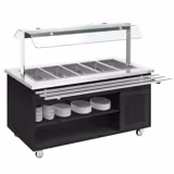 Buffetwagen kalt DANZIG - 1900mm - für 5x GN 1/1 - mit Tablettrutsche - Schwarz
