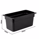 (6 pcs) Polycarbonate Container GN 1/4 - Black - 3.7L - Depth: 150mm