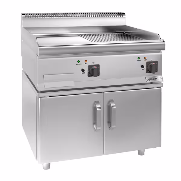 Plancha eléctrica - lisa + ranurada (9 kW) - incluye subestructura con 2 puertas