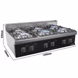 Gasfornuis – tafelmodel - 36,0kW - 6 branders