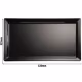 (6 Stück) GN-Tablett 1/1 - PURE - Melamin - Höhe: 30mm - Schwarz