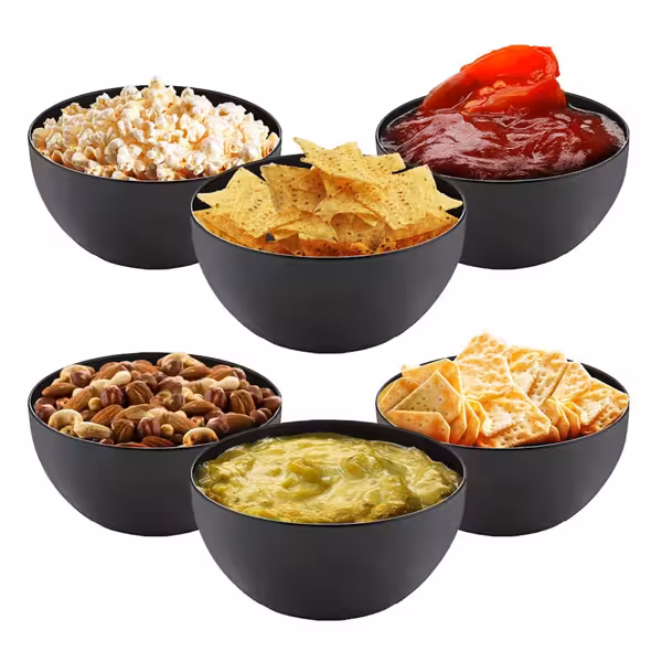 (6 pcs) Dessert Bowl - Stainless Steel - round - Ø 85mm - Depth: 40mm - Black