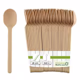 (60 szt.) Łyżka wielorazowa - 180mm - 180x38mm - BPA free, do zmywarki, wielorazowe - Naturalny