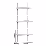 Mensola a parete in acciaio inox PREMIUM - 1200x300mm - con 3 ripiani