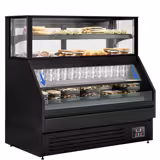 Rashladna vitrina Helsinki - 1500x800 mm - 251 l - Boja Crna - Ventilirano hlađenje - s 2 staklena vrata - s 4 polica - straga 2 vrata