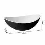 (6 stycken) Skål - HALFTONE – Melamin – 0,8 liter – 240x175 mm – Svart