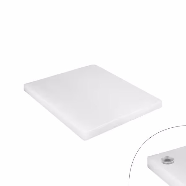 Tagliere professionale in polietilene (HDPE) - 250x400mm - Spessore: 20mm - Conforme HACCP - Bianco - con piedini antiscivolo