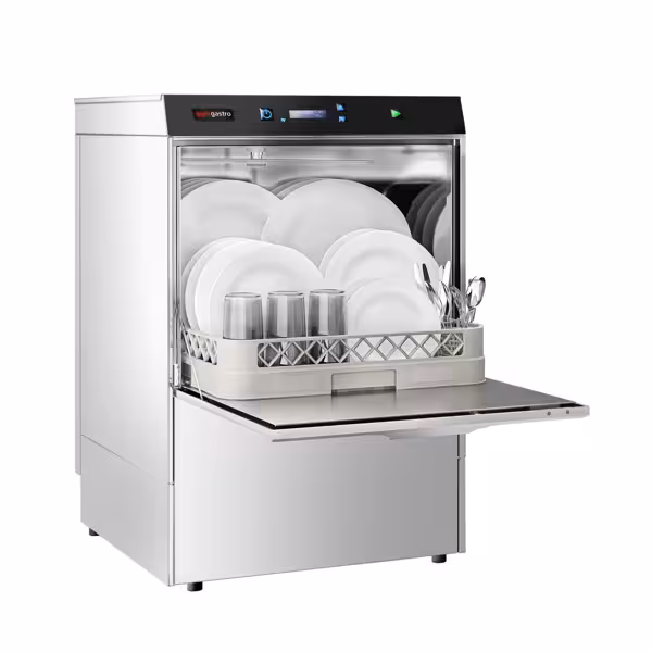 Dubbelwandige Professionele horeca vaatwasser - Elektromechanisch - 3,9kW - met zeepdoseerpomp & naglansdoseerpomp
