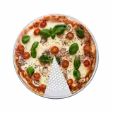 Pizzascherm - Aluminium - met opstaande rand - Ø250mm - geperforeerd - hoogte: 12mm