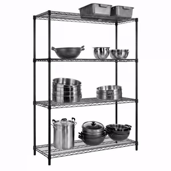 Челична полица – 1500 x 450 мм – 4 полице – црна
