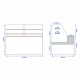 Comptoir vitrine réfrigérée - 1622x985mm - +4/+8°C - 2 portes - 2 étagères - Éclairage LED