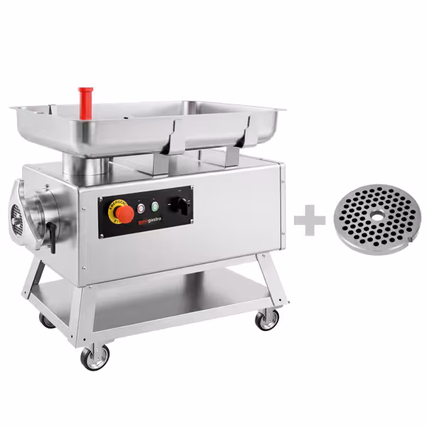 Elektrischer Fleischwolf - Größe 42 - - 700kg/h - 4 kW - mit Rollen