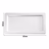 (6 uds) Bandeja GN GN 1/2 - Melamina - APART - 325x265mm - Altura: 25mm - Blanco - apilable - apta para lavavajillas