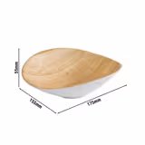 (6 pcs) Bowl - BAMBOO - Melamine - 0.20L - 175x155mm - Depth: 55mm - White/Beige