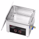 Commercial Ultrasonic Cleaner - 15L - 360W Ultrasonic Power - 40kHz - Digital - with Heater - Degas - with Drain Tap