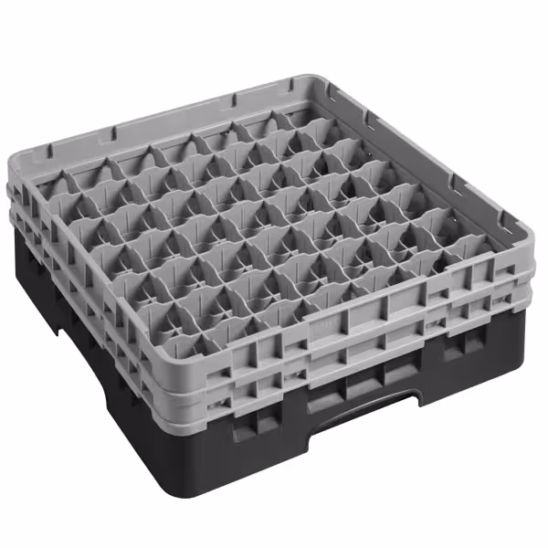 CAMBRO | CAMRACK® - Gläserspülkorb 1/1 - 49 Fächer - mit 2 Extender - 500x500mm - Schwarz
