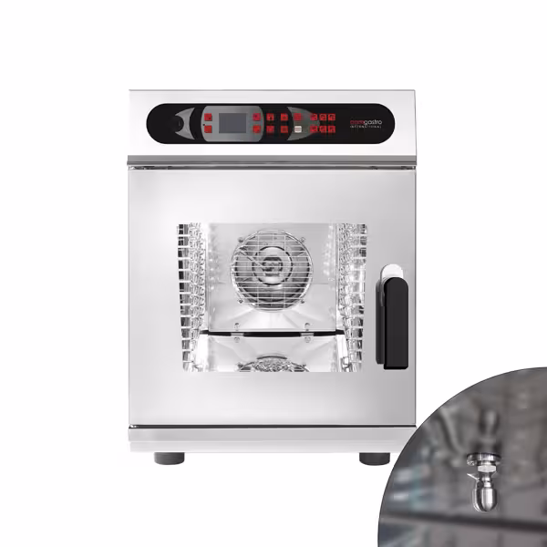 Eléctrico-Horno mixto - Digital - 6x GN 2/3 - incl. sistema de lavado, sonda de temperatura & inyección directa