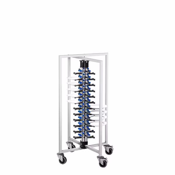 Profesionalna sklopiva kolica za tanjure inox - do 48 tanjura - Ø 16 - 32 cm - na kotačima