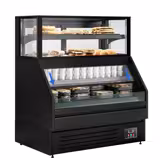 Rashladna vitrina Helsinki - 1200x800 mm - 199 l - Boja Crna - Ventilirano hlađenje - s 2 staklena vrata - s 4 polica