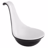 (24 pcs) Canape spoon - HALFTONE - Melamine - 100mm - Black/White