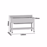 Chiuvetă profesională pentru oale ECO - 1200x600 mm - cu poliță inferioară - cu 1 cuvă