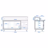 Comptoir de préparation réfrigéré ECO - 1795x700mm - avec 2 Portes & 2 Tiroirs - À capot inox 8x GN 1/3 - incl. Grilles de support GN 1/1 & Rails en acier inox