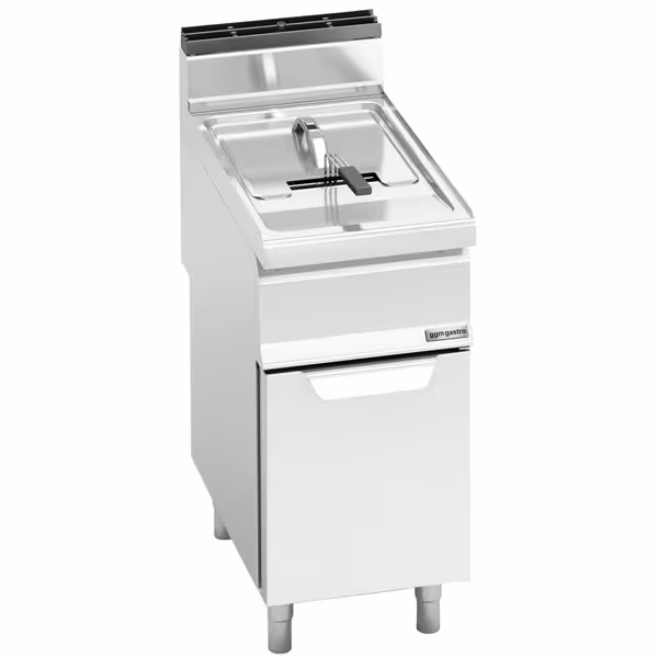 Friggitrice a gas professionale su mobile - 15L - 12,7kW - comandi meccanici - con rubinetto di scarico