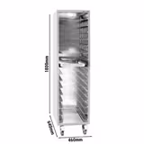 clearance Closed Tray Trolley – 16× EN 600×400 - Stainless Steel - 97.8 mm Rail Spacing