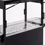 Mobiel cocktailstation - met barkoelkast, werkblad, glazen blad & LED-verlichting - scharnierend