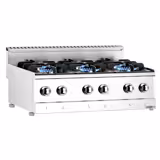 Gasherd - 19,5 kW - 6 Brenner - inkl. Unterschrank