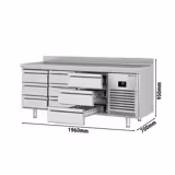 Tavolo refrigerato PREMIUM PLUS - 1960x700mm - Ventilata - 465 L - con 9 cassetti - Alzatina