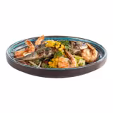 (6 pcs) CANCUN | Plate - Melamine - Ø230mm - Blue/Brown