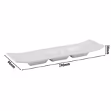 (6 Stück) Dipschale - CASUAL - Melamin - 290x90mm - für 3 Dips - Weiß