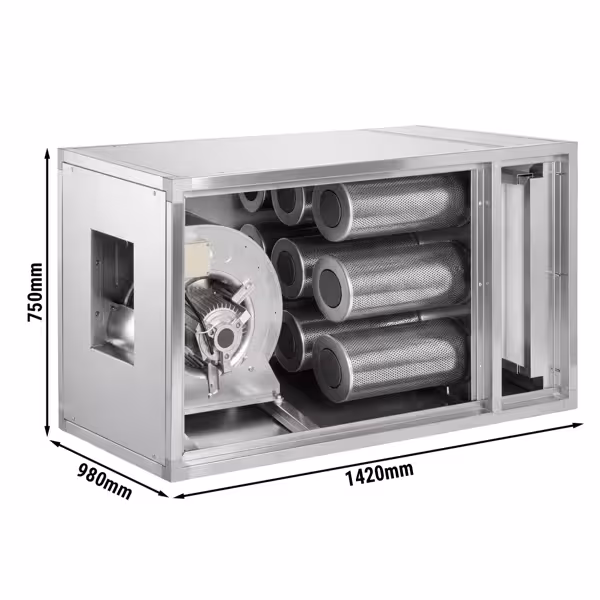 Geurfilterkast met motor - 4600m³ - met voor- & actiefkoolfilter