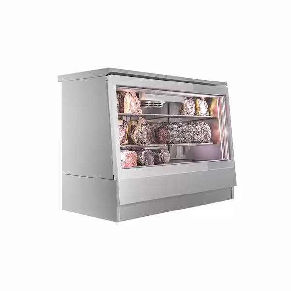 Dry age vitrinekast - 1384x740mm - met 2 glazen deuren - RVS - 470 liter
