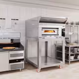 Commercial Gas Pizza Oven – 1-deck - 6x Ø34 cm - manual - hood + stand + castors - Ø150 mm flue