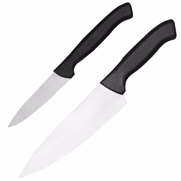 Univerzális kés Chef Basic - tart.: szakácskés 190 mm, zöldséghámozó/‑vágó kés 90 mm - Penge: 190 mm