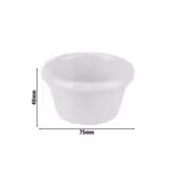 (24 stuks) Dipschaaltje - CASUAL - Melamine - 70ml - rond - Ø75mm - Wit