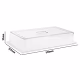 (6 pcs) Couvercle de présentation - GN 1/1 - Polycarbonate - 530x325mm - Hauteur:95mm