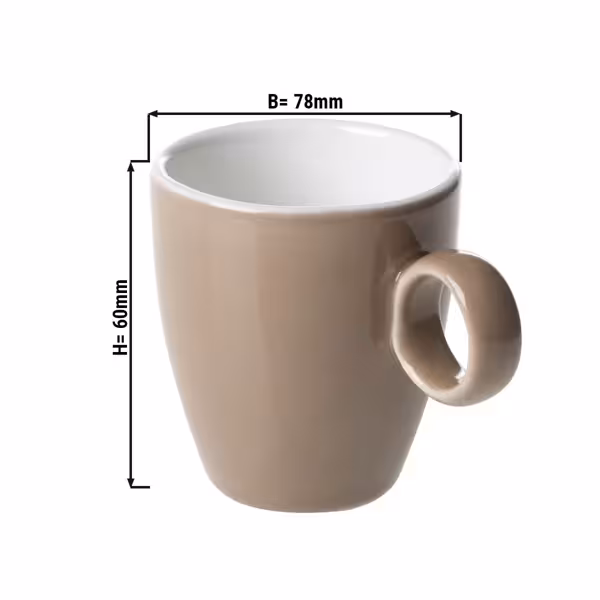 (6 stuks) BART COLOUR CAFE - Espressokopje - 65ml - Bruin